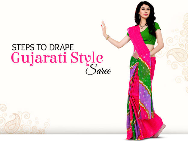 Gujarati saree clearance draping