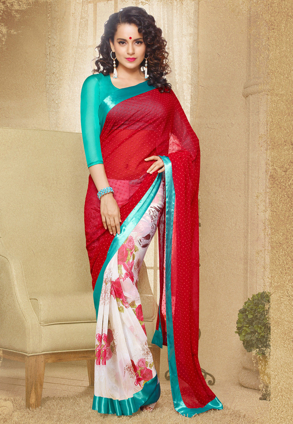 georgette jacquard saree