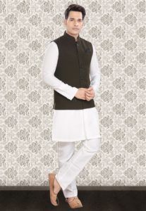 white-kurta-nehru-jacket