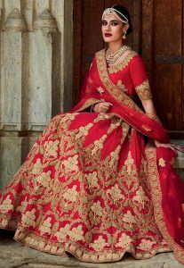 Bridal Red Lehenga In Art Silk Bridal Red Lehenga In Art Silk