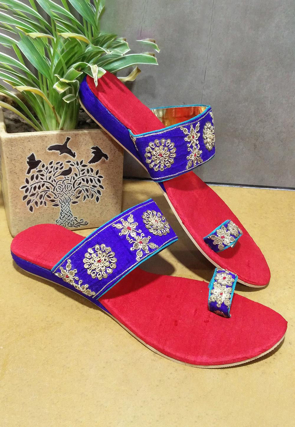 Nargis Wedges | Multicolour Comfortable Bridal Shoes in Low Heels –  aroundalways