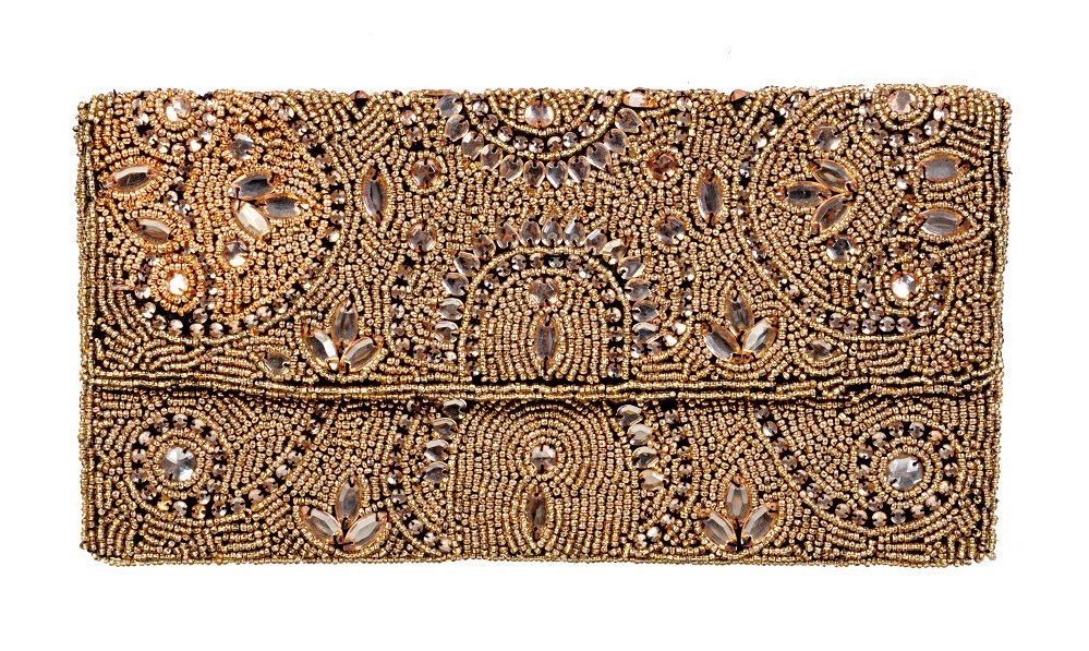 Fancy Party clutches and evening bags with hand embroidered on Silk/Jute  material.