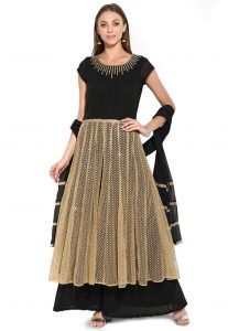 Black Anarkali Suits With Sequins Work Black Anarkali Suits With Sequins Work