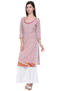 Designer Khadi Cotton Dress With Heavy Khadi Cotton Palazzo for