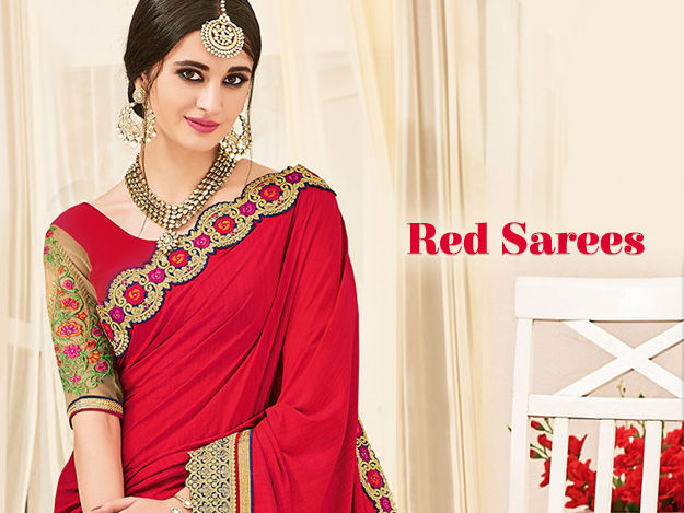 Buy Splendid Dark Red Saree Online in India @Mohey - Saree for Women