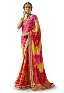 bandhani saree bandhej saree