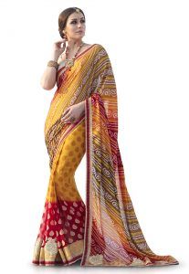 bandhani saree navratri wear