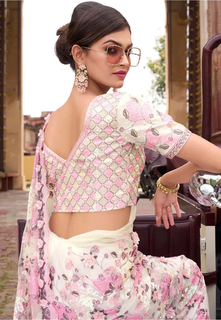 Latest and Trendy Net Saree Blouse Designs Ideas