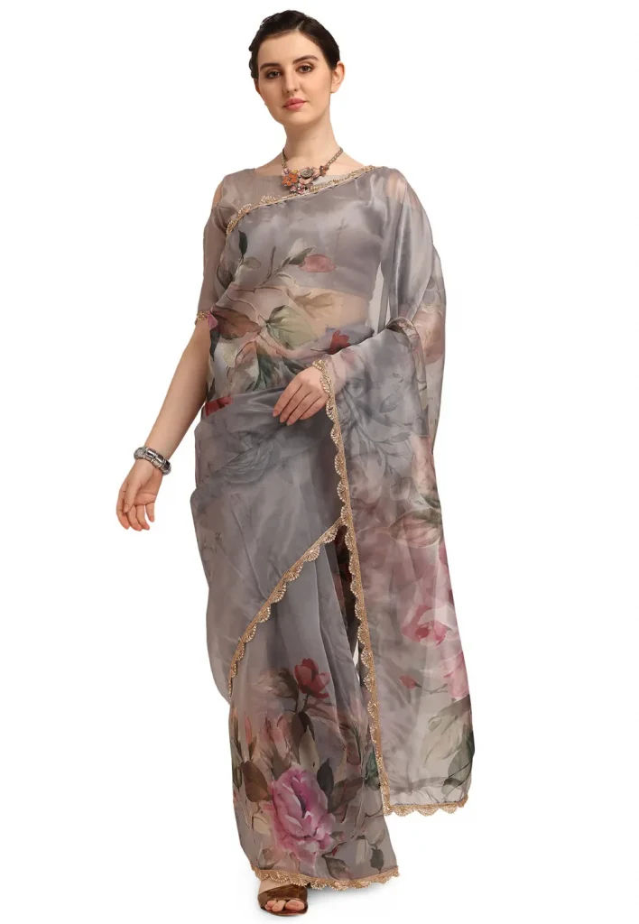 Buy Hand Embroidery Organza Saree with Heavy Blouse by PUNIT BALANA at  Ogaan Online Shopping Site