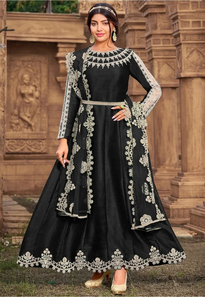 Divine International Trading Co Women's Maxi Anarkali Dress (Paakhi-New-Black_Black_S)  : Amazon.in: Fashion