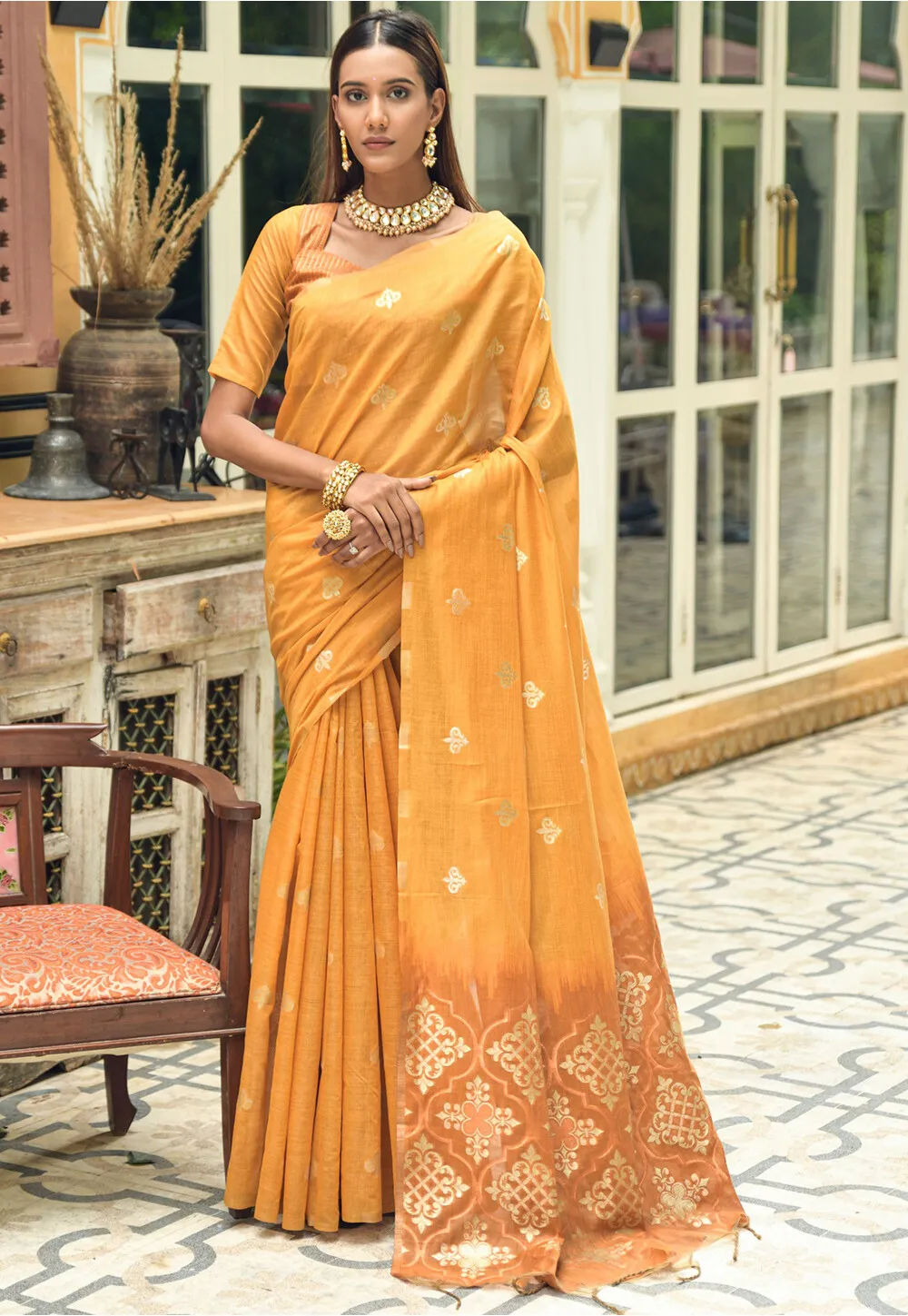 Buy Utsav Fashion Women's Banarasi Silk Saree With Blouse Piece  (Sbta19_Fuchsia ) at Amazon.in