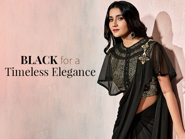 Buy Black Saree with Multicolor weave For Women Online-sgquangbinhtourist.com.vn