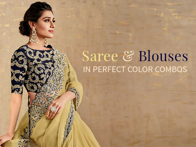 Classic combination | Silk saree blouse designs, Blouse designs, Blouse  design models
