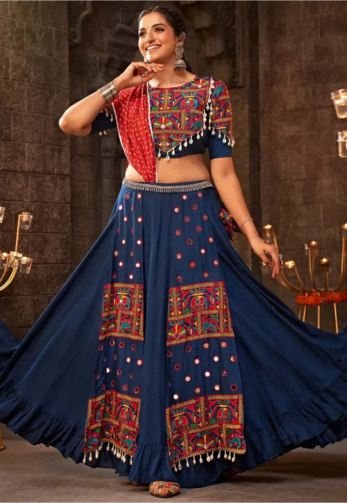 Slaying in Royal Blue Outfits for Navratri 2023