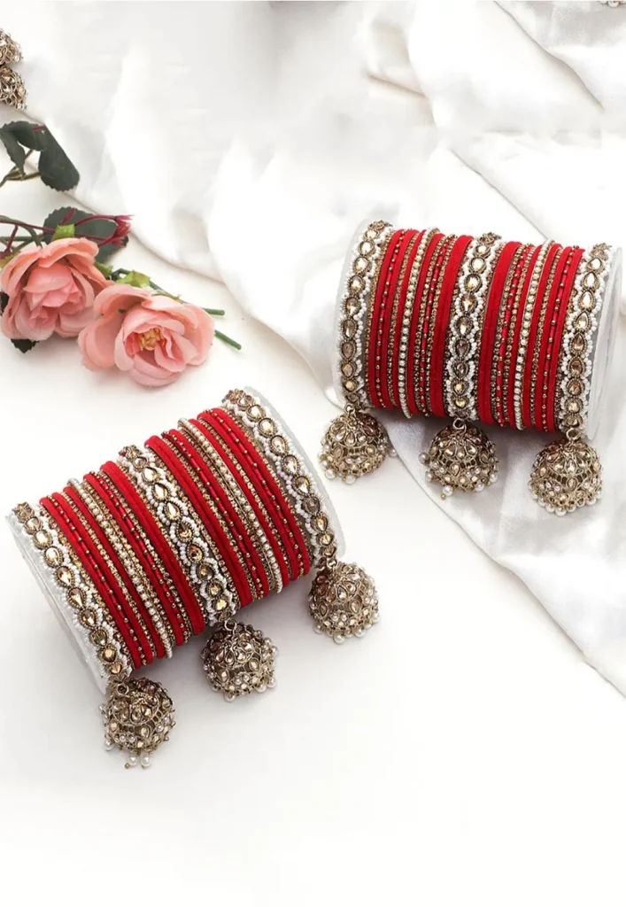 Stone Studded Bangle Set
