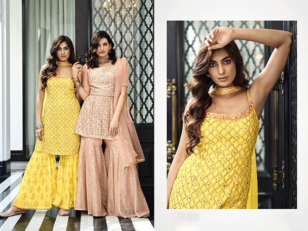 Haldi Yellow Lehenga Choli Designer Indian Party Wear Lengha Dress Sari  Skirt To | eBay