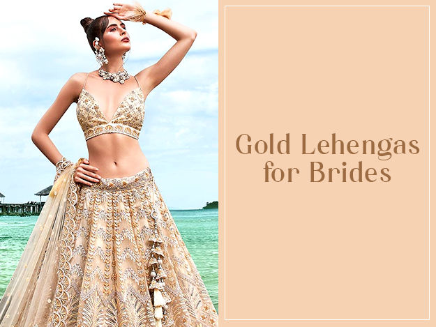 Impressive Wedding Styles Tips with Golden Lehenga for Bride