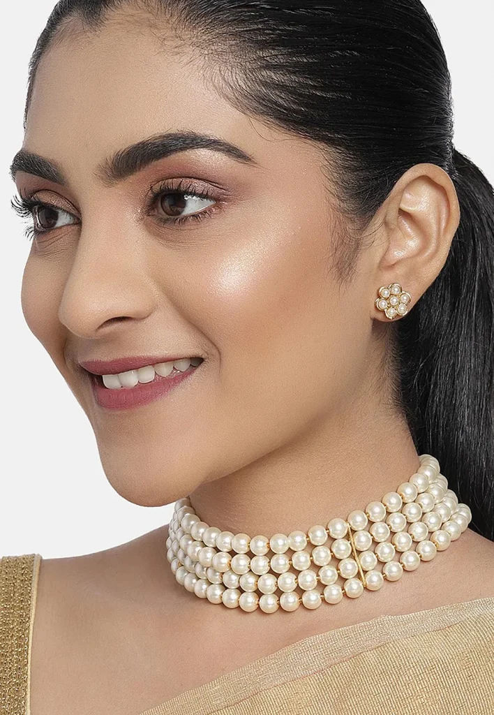 Pearl Choker Necklace Set