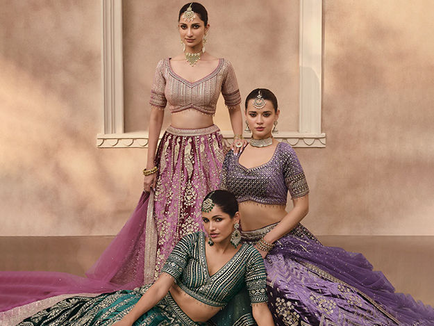 Mauve Purple Designer Heavy Embroidered Net Wedding & Bridal Lehenga |  Saira's Boutique