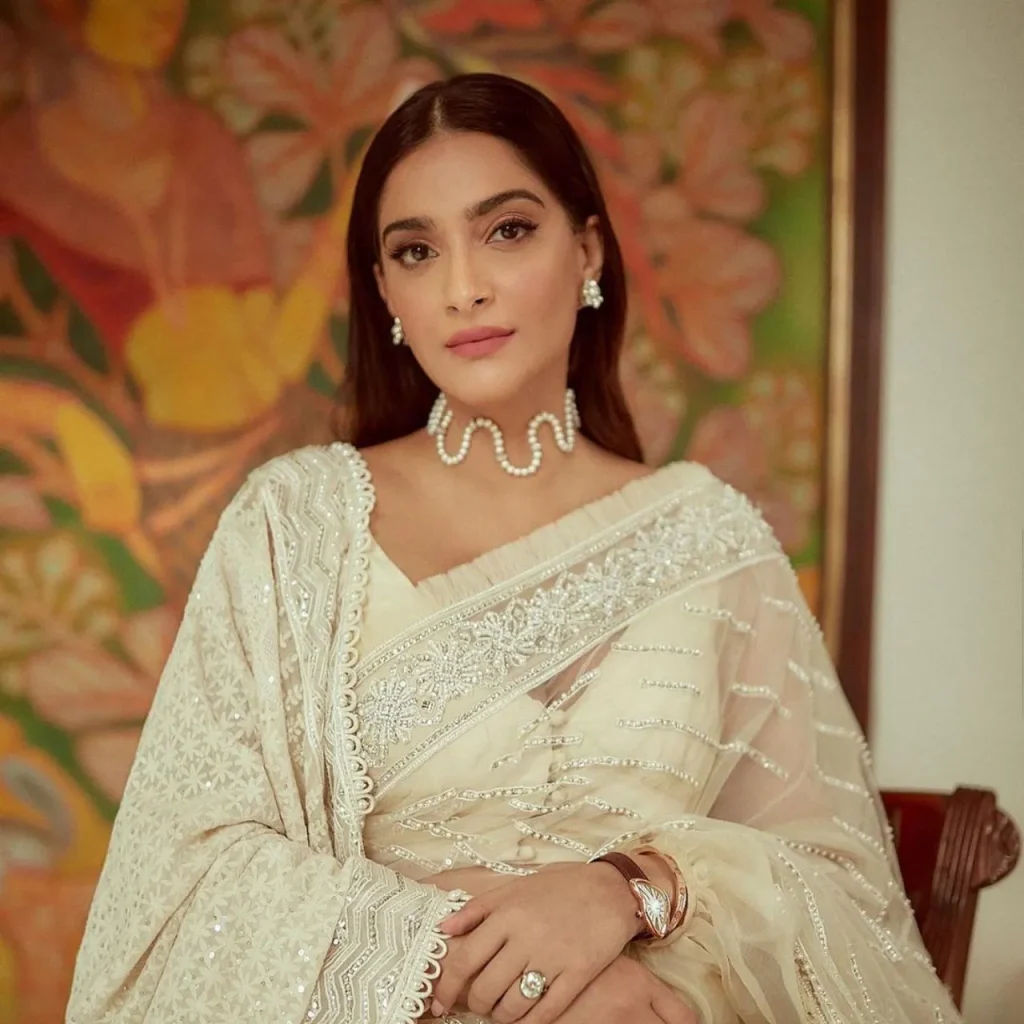 Pearl Saree: Sonam Kapoor’s Ethereal Glamour