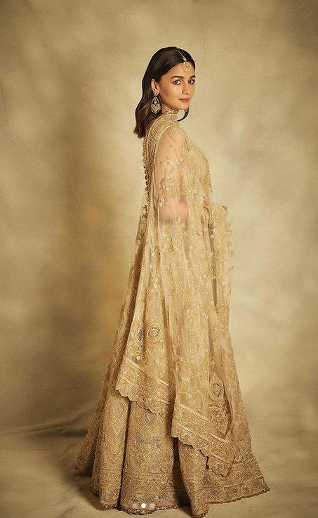 Alia Bhatt’s Ethereal Golden Lehenga