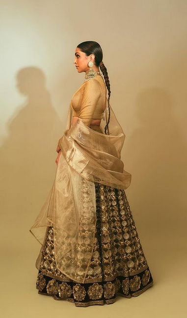 Deepika Padukone’s Timeless Black and Golden Lehenga