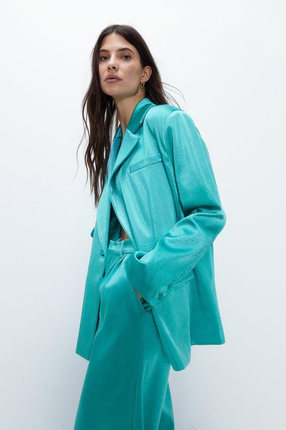 Oversize Satin Blazer