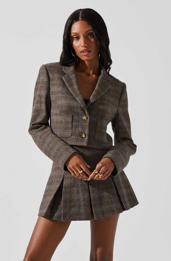 Cropped Jacket and Mini Skirt Set