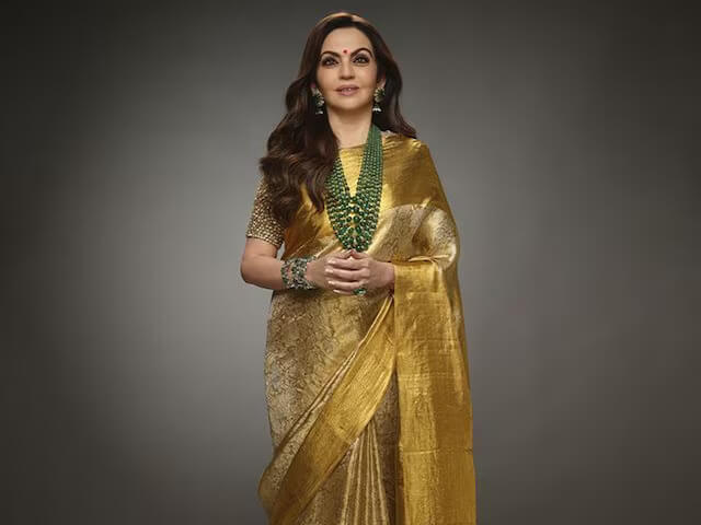 Golden Kanchipuram Saree- Nita Ambani