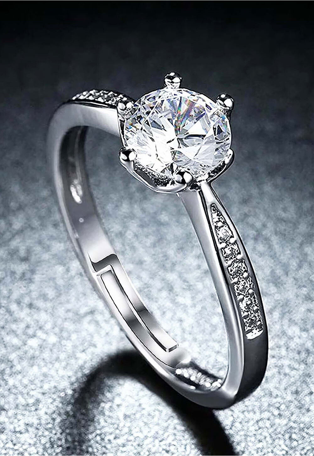 Buy American Diamond Studded Adjustable Ring Online JQT406