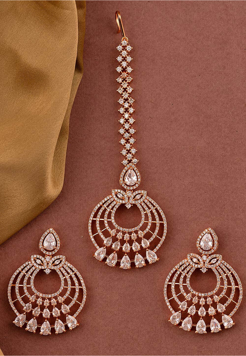 American diamond chandbali with Tikka | American diamond, Chandbali, Diamond