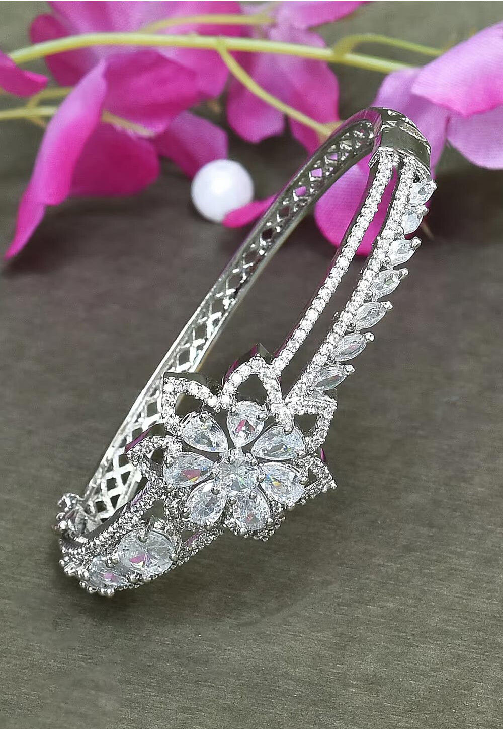 Gold Plated American Diamond Studded Bracelet Bangles Jewellery Women &  Girls | eBay