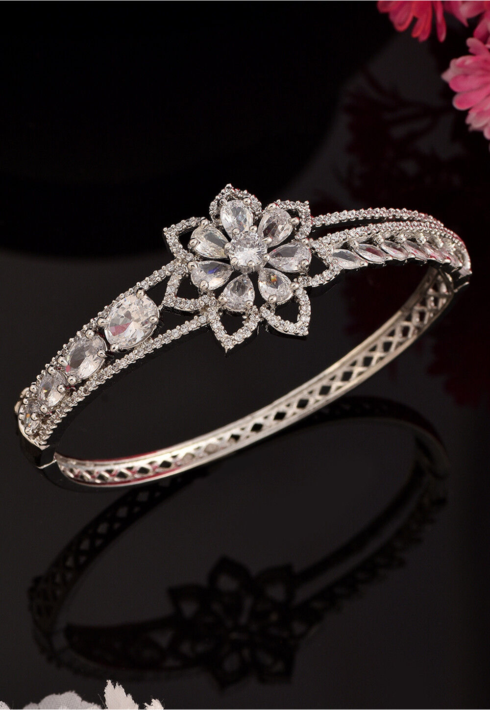 Rose Gold Bangles Set American Diamond Bangles Indian Jewellery - Etsy