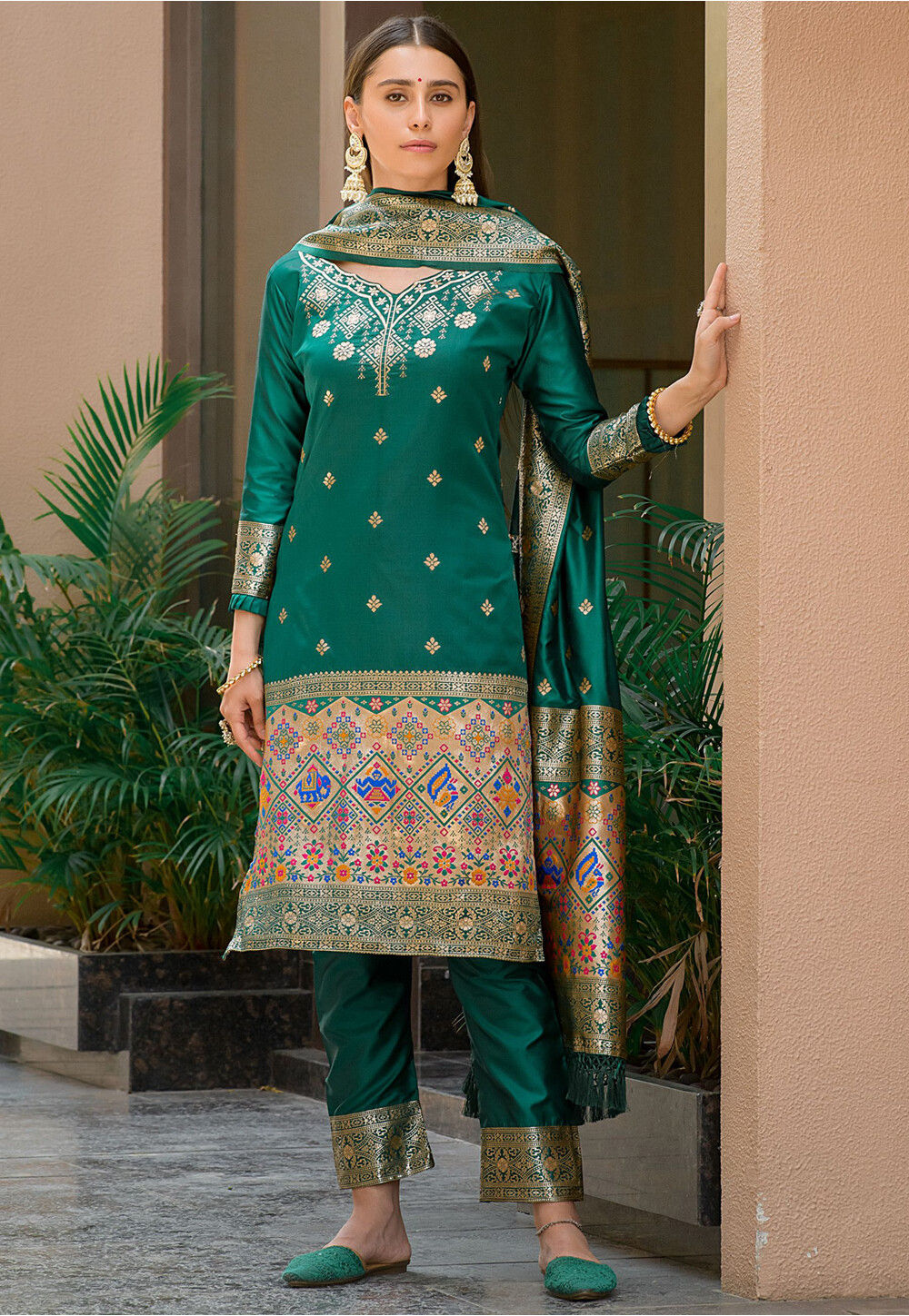 Elina fashion Women's Indian Pakistani Readymade Dress| Banarasi India |  Ubuy