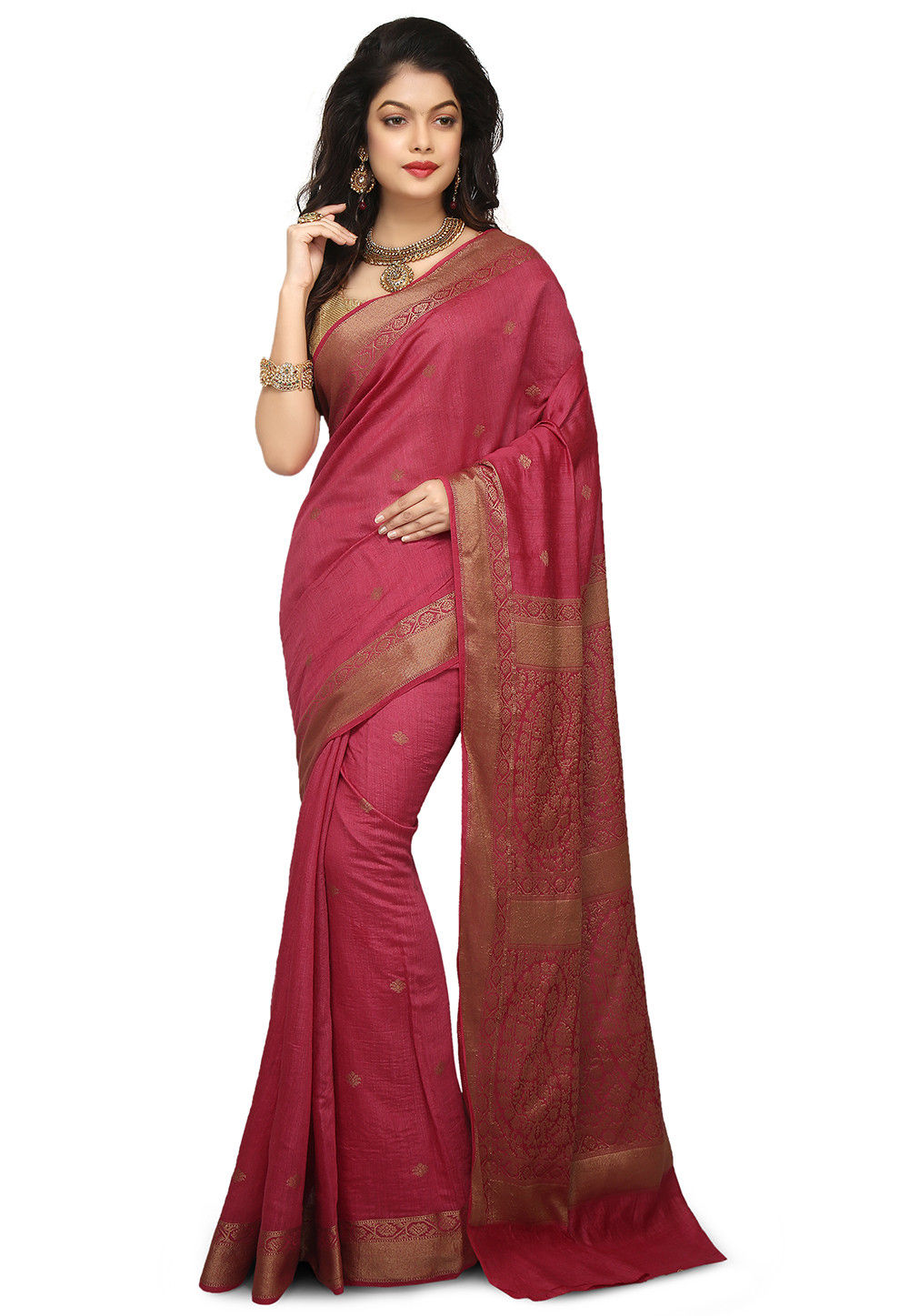 Pihu - Handloom Tussar Muga Silk Saree | Linen World