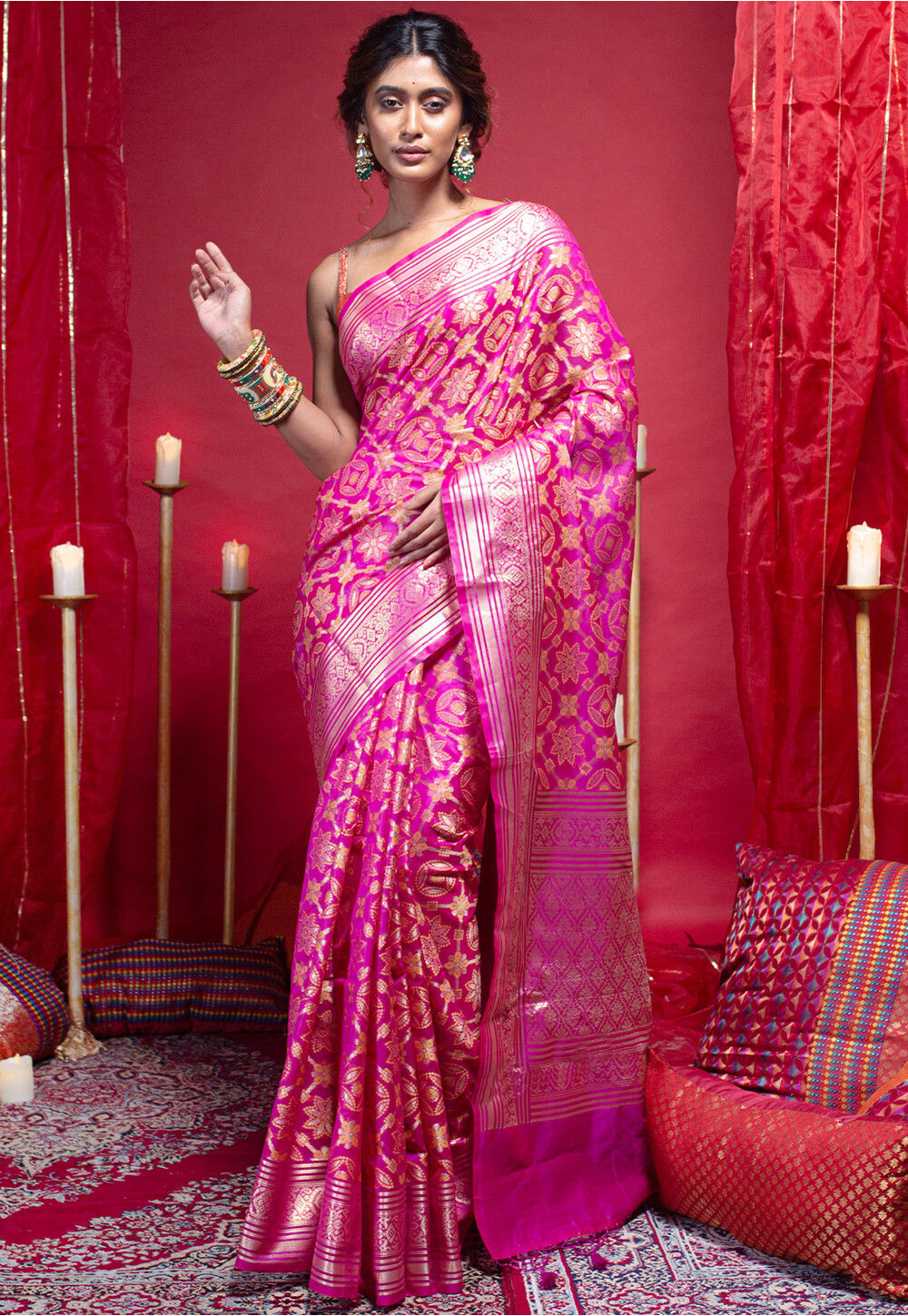 Top more than 167 magenta color banarasi saree super hot