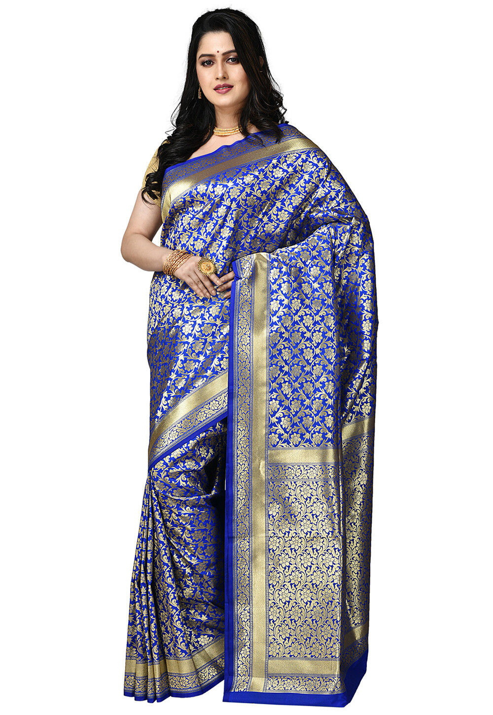 Banarasi Saree in Royal Blue : SXL49