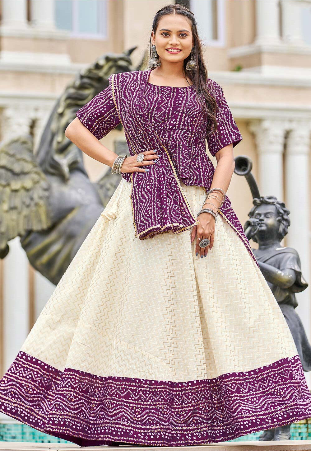 Buy Lehengas | Purple Traditional Embroidered Wedding Lehenga Choli