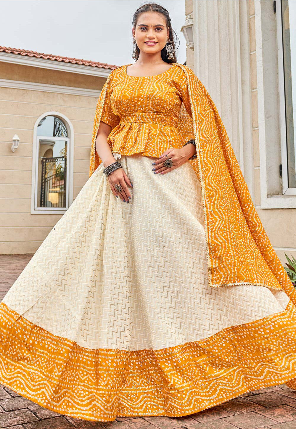 Yellow Cotton Lehenga Set For Girls Design by Fayon Kids at Pernia's Pop Up  Shop 2024