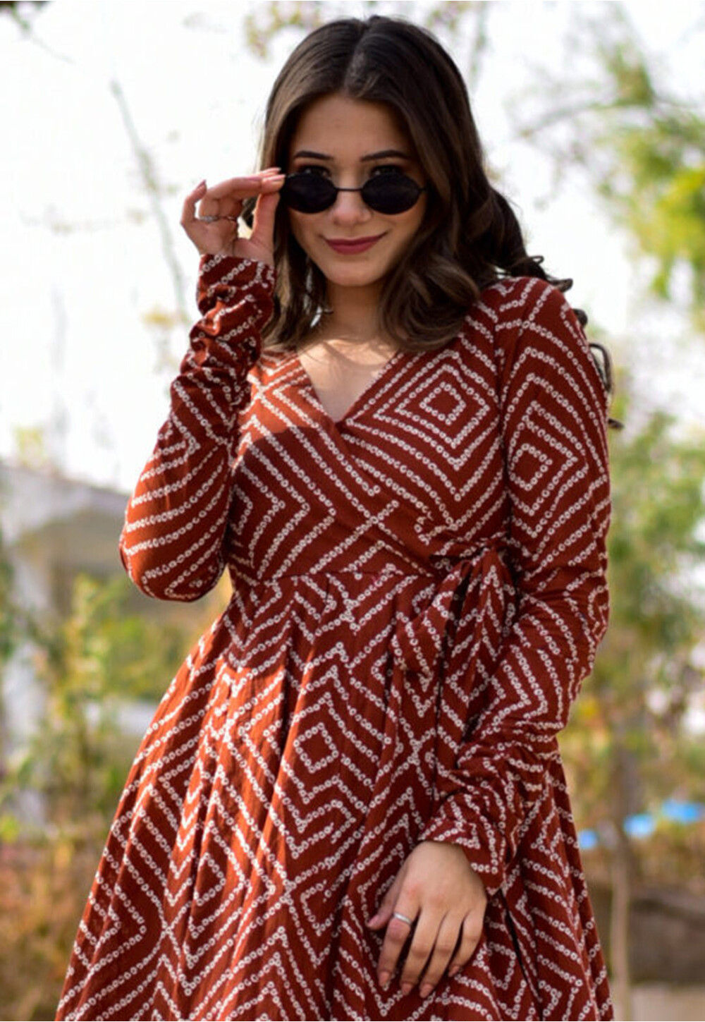 Gangori Bandhej Black Kurta Set