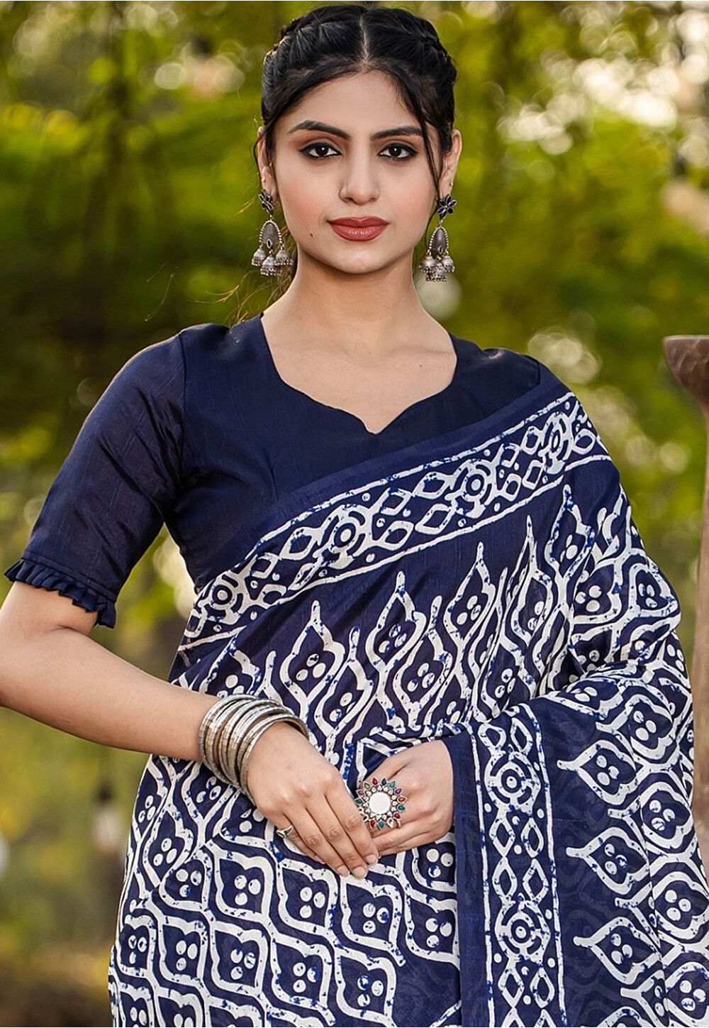 Women's Designer Party Wear Indian Style Bhagalpuri Cotton Saree main image 0