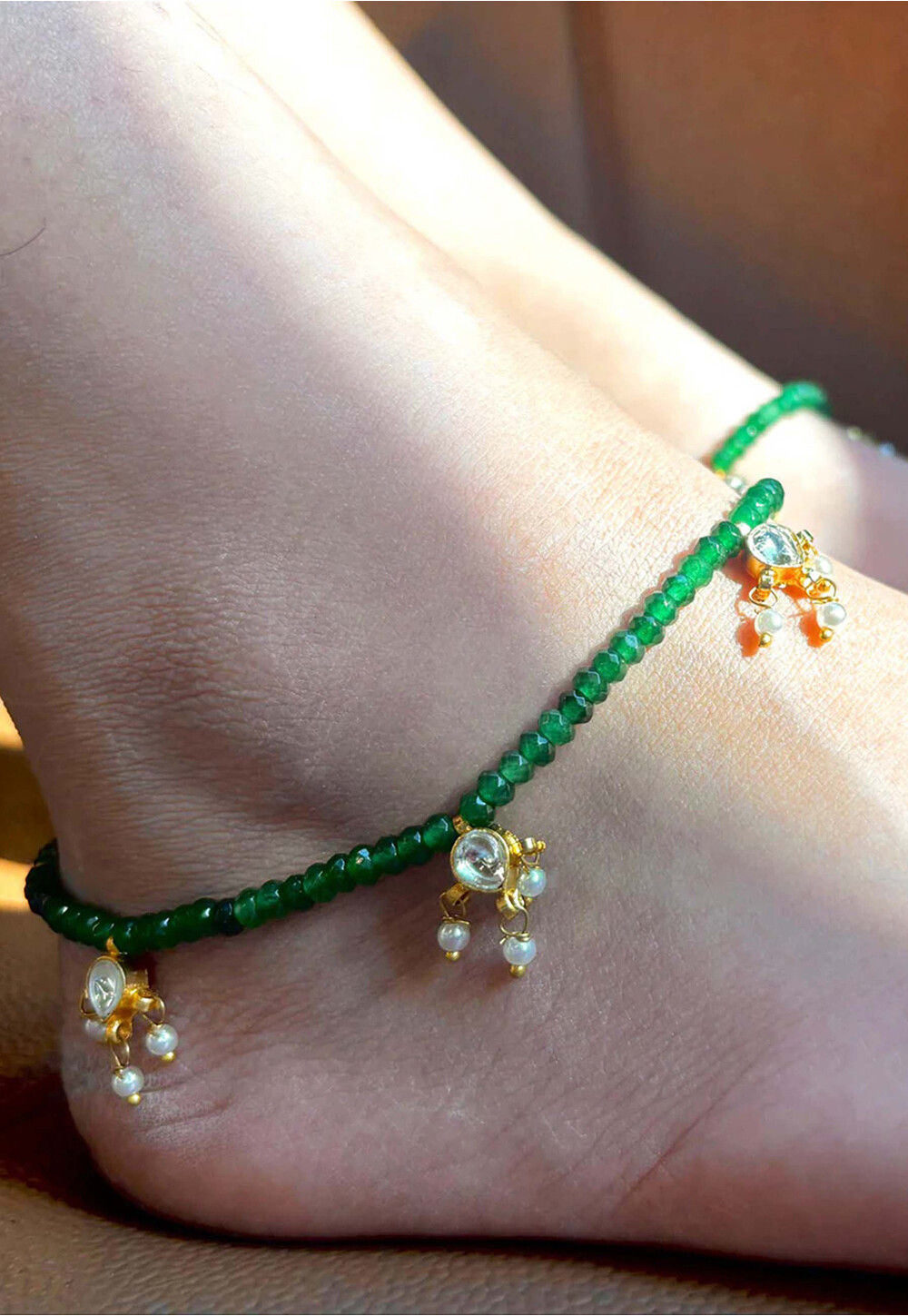 Buy Beaded Adjustable Anklet Pair Online : JQT908 - Utsav Fashion