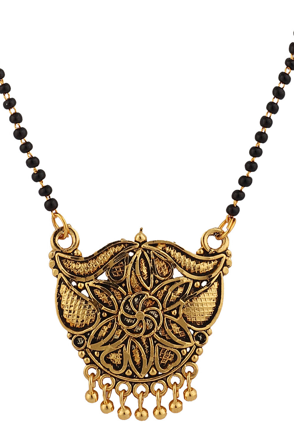 Long oxidised mangalsutra clearance