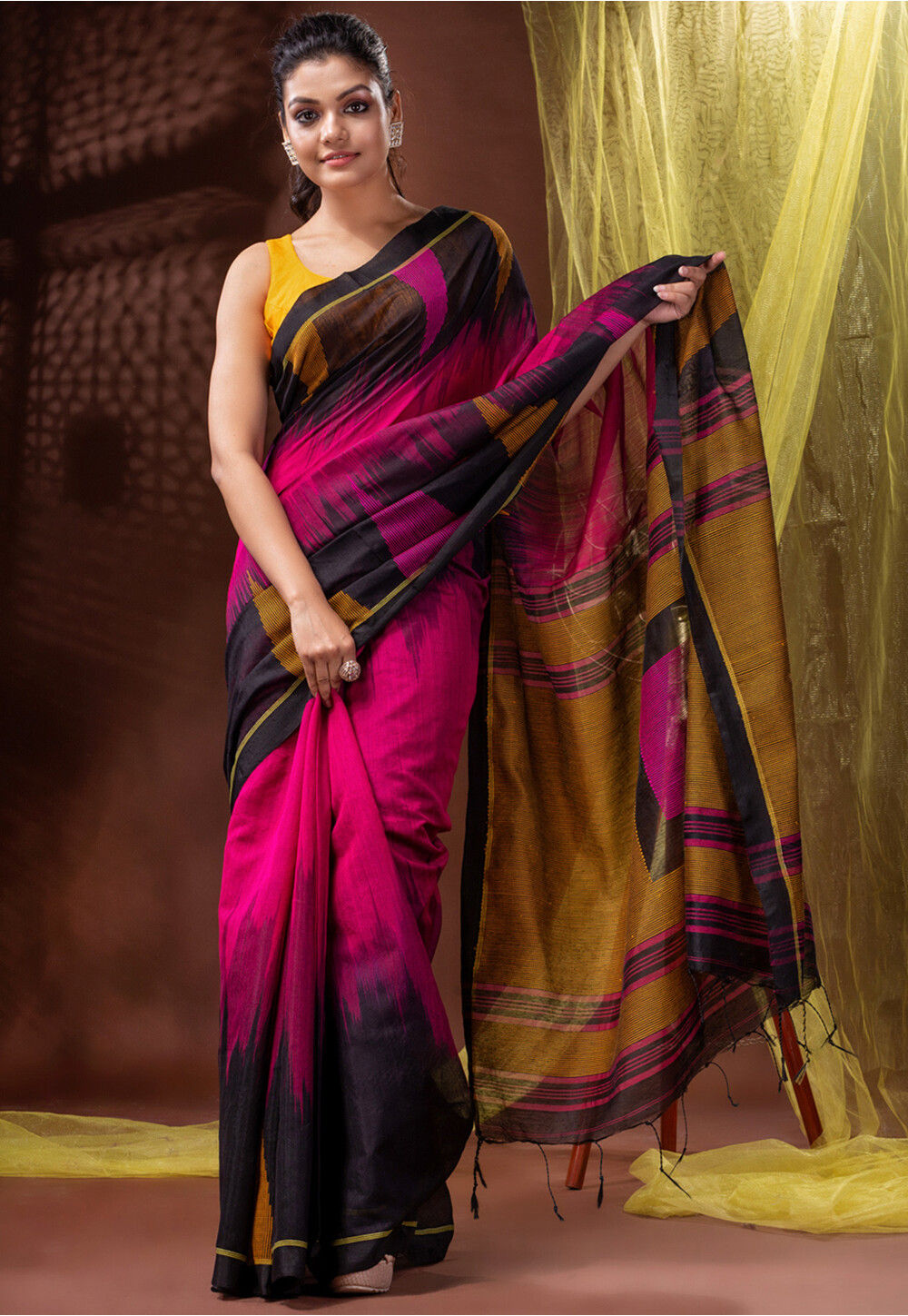 Buy Black Handloom Cotton Saree | Bengal cotton sarees – The Phoenix Company-sgquangbinhtourist.com.vn
