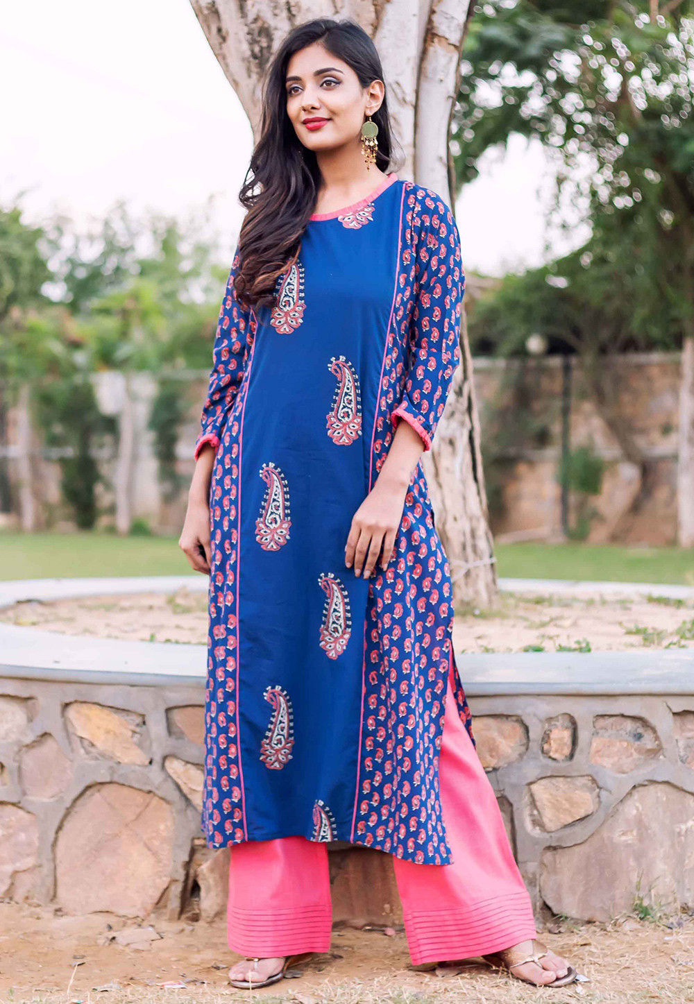Black - Jahota Block Printed Cotton Straight Kurta 01 main image 1