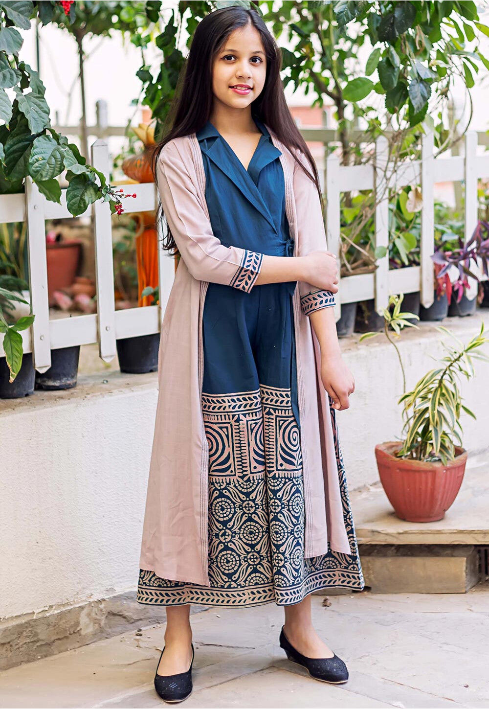 Uma Cotton Jumpsuit  - Aya Orange Blockprint
