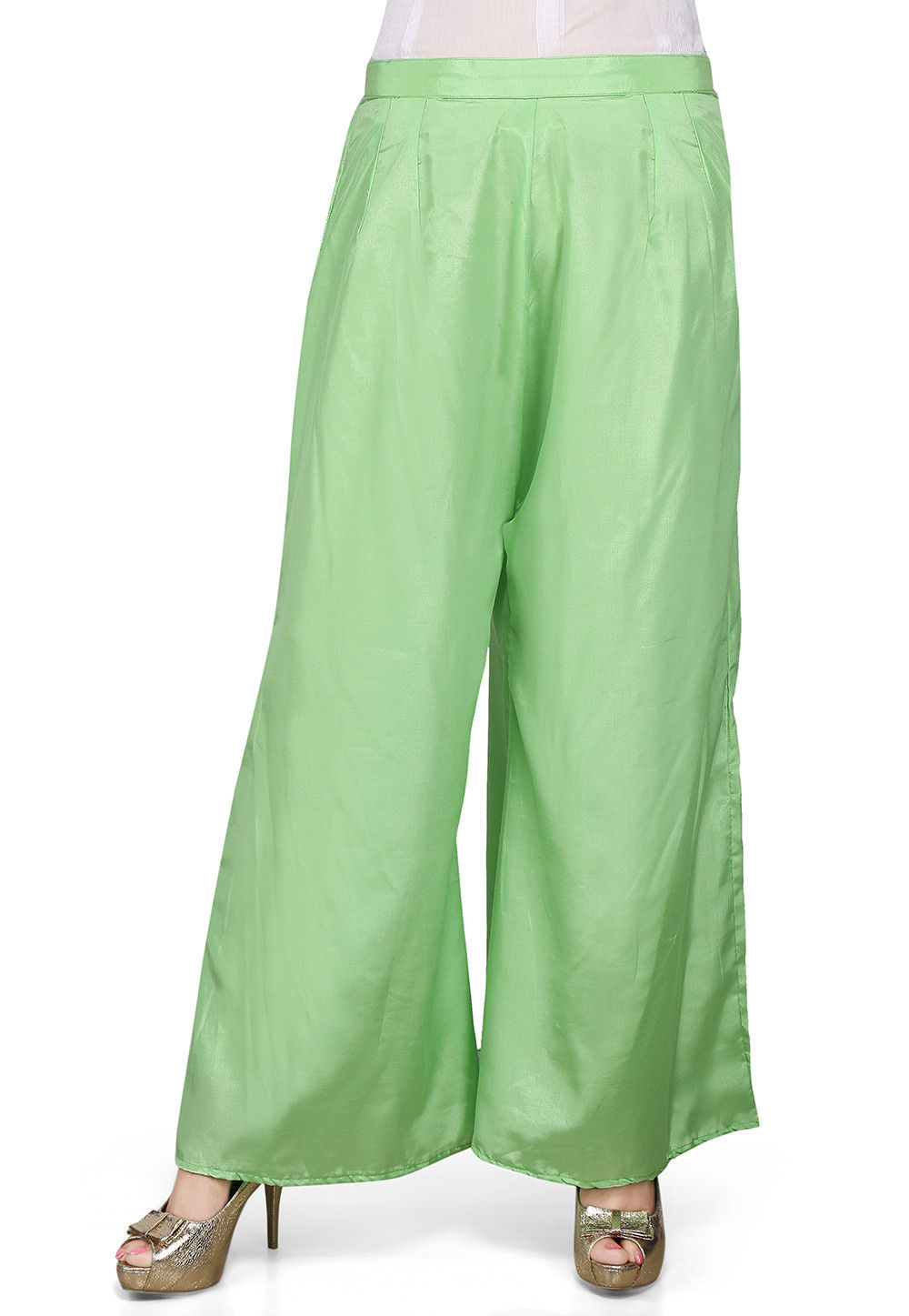 Light Green Pants - High-Waisted Pants - Wide-Leg Pants - Lulus