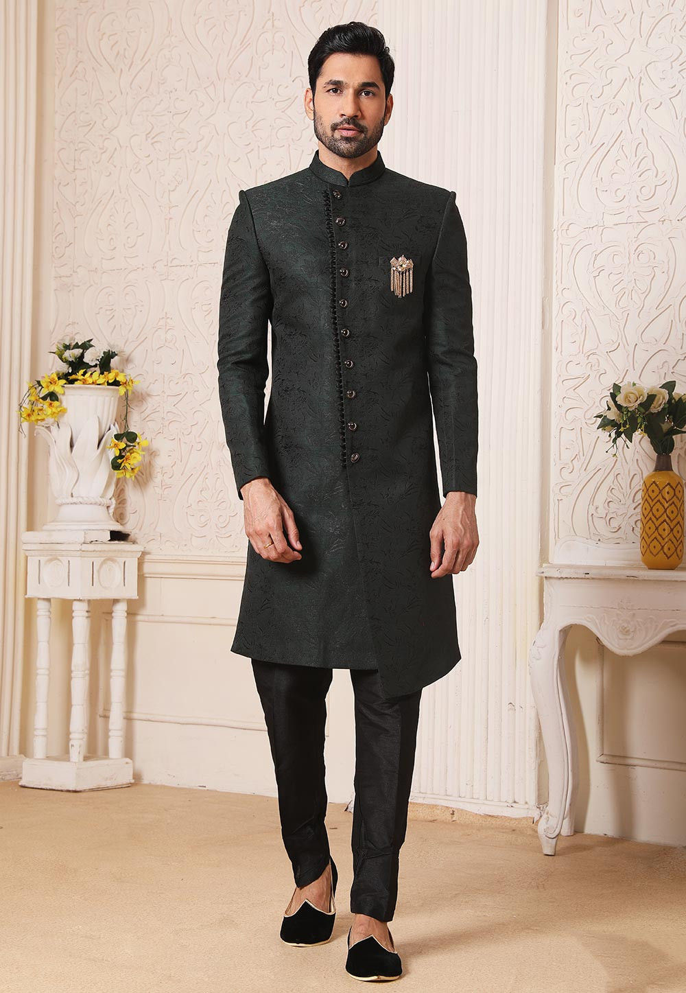 Asymmetric sherwani cheap
