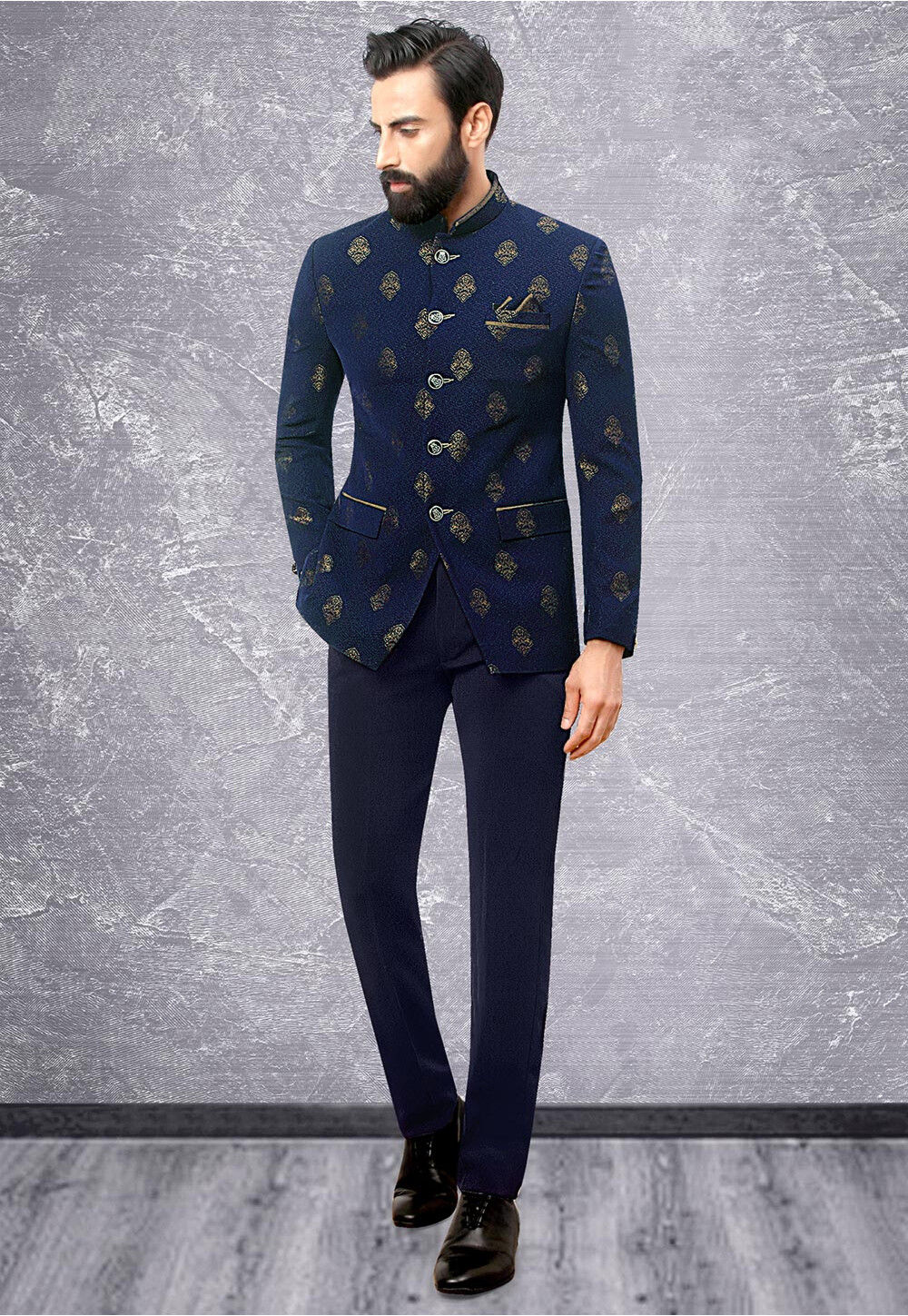 Buy Custom Made Men Navy Blue Jodhpuri Sherwani Suit , Men Indian Formal  Wear Jacket , Indian Wedding Classical Suit , Men Bandhgala Online in India  - Etsy