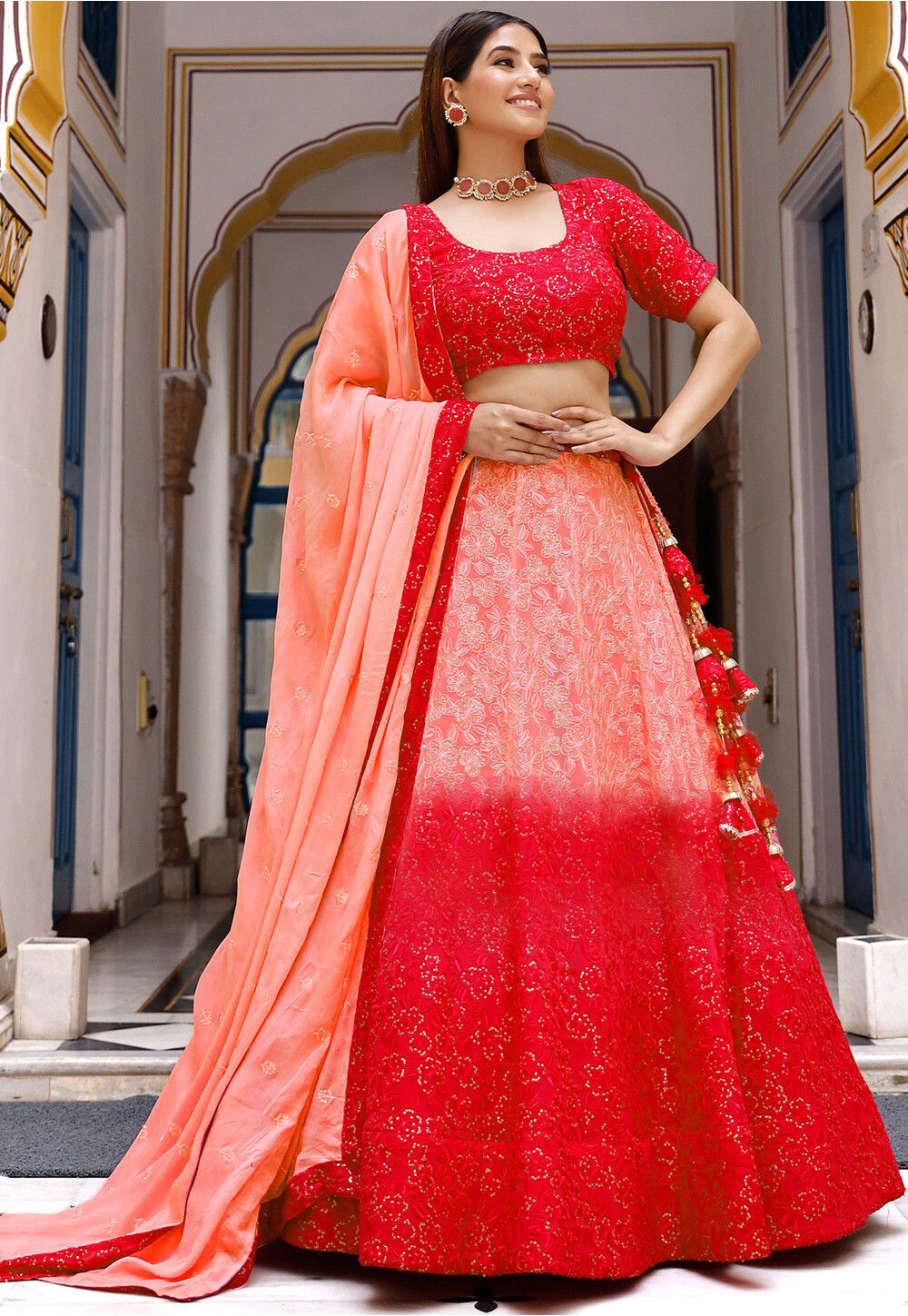 Mirror & Gota Patti Lucknow Chikankari Lehenga Set – Dress365days